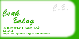 csak balog business card