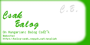 csak balog business card